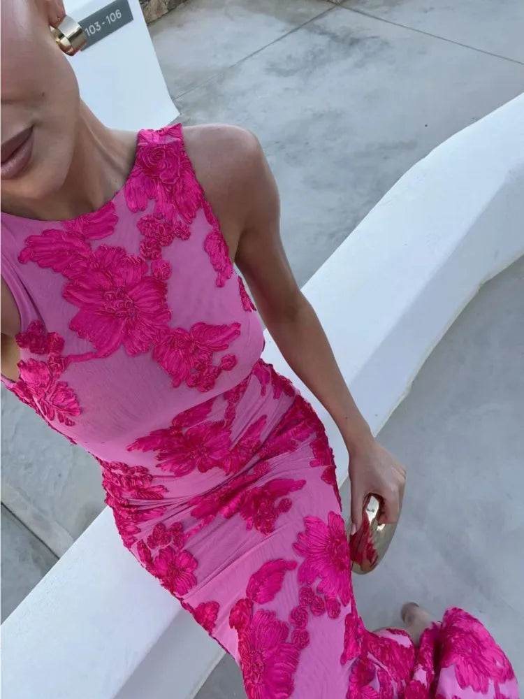 Amara Floral Fantasy Elegant Maxi Dress - Flowy Chic Summer Style