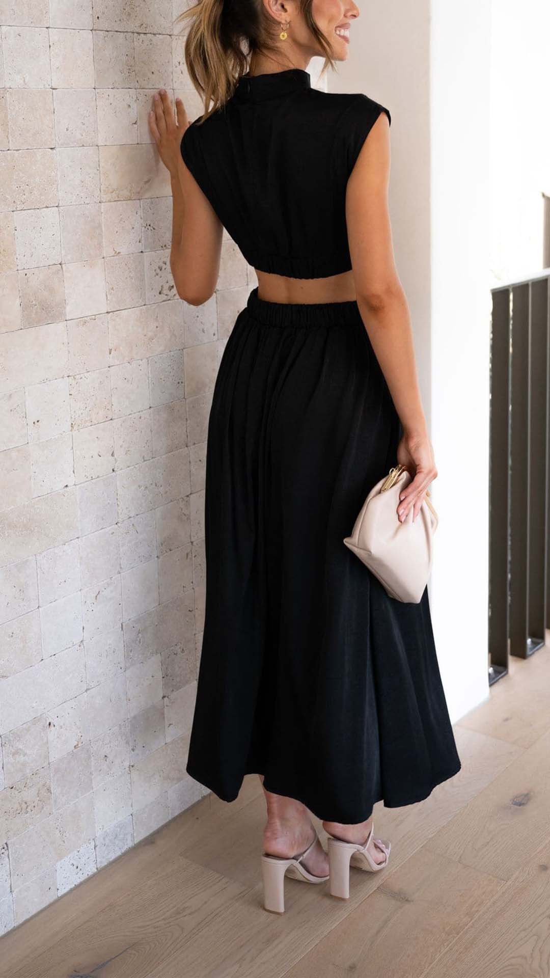 Solid Sleeveless Cindie Midi Dress