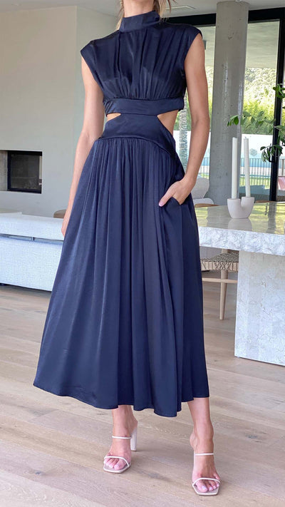Solid Sleeveless Cindie Midi Dress