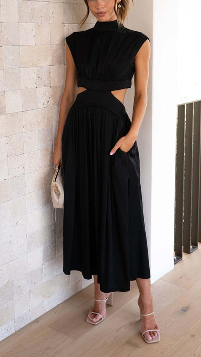 Solid Sleeveless Cindie Midi Dress