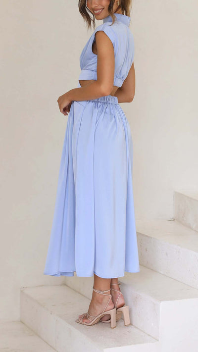Solid Sleeveless Cindie Midi Dress