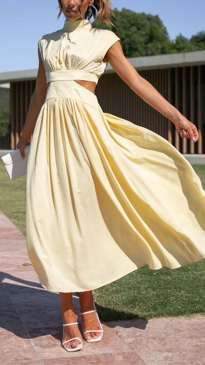 Solid Sleeveless Cindie Midi Dress