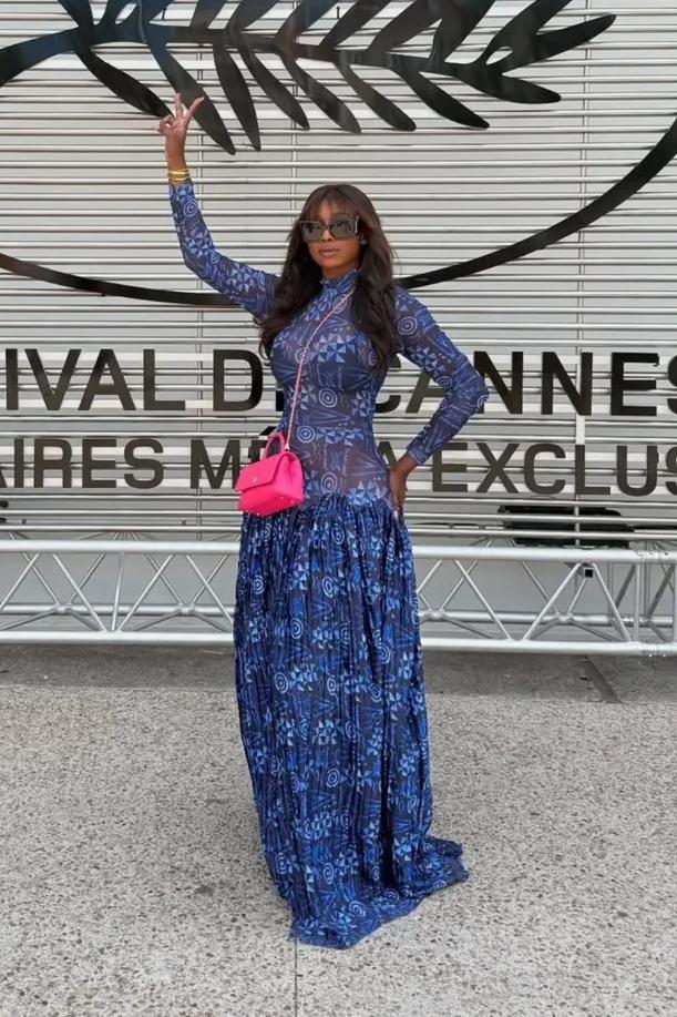 Graffiti Mesh Maxi Dress