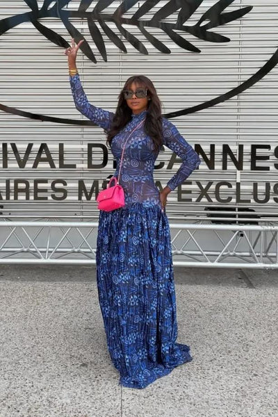 Graffiti Mesh Maxi Dress