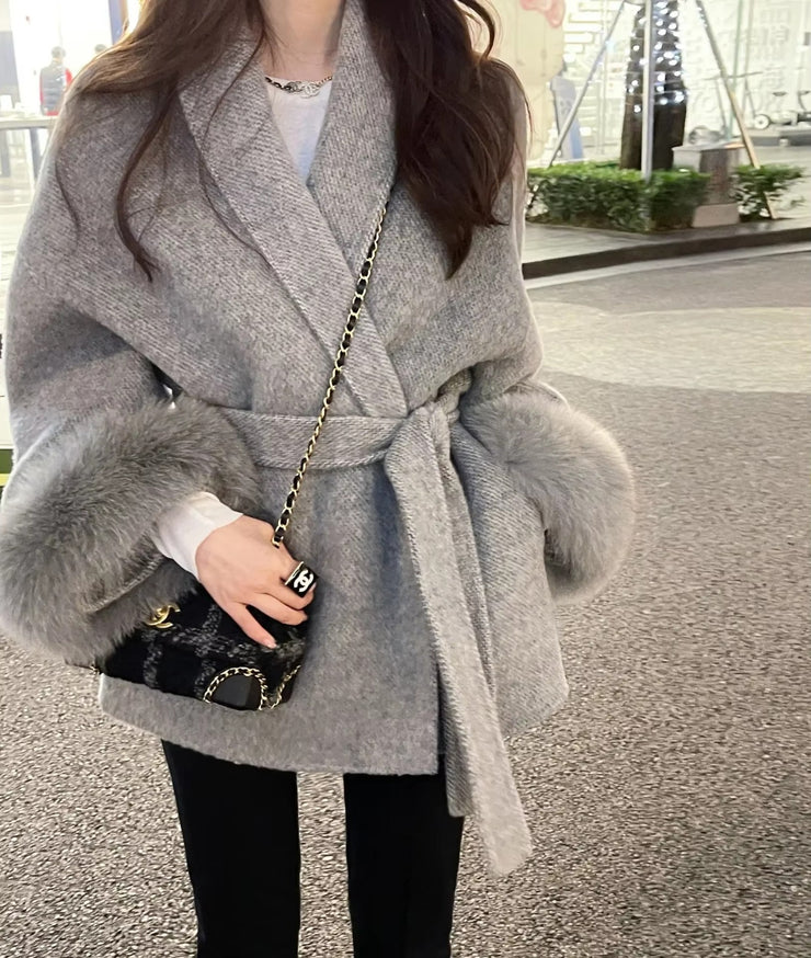 Knightsbridge Woolen Fur Coat