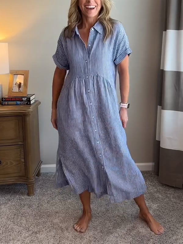 Cassie Elegant Striped Dress - Chic Summer Fashion for Women