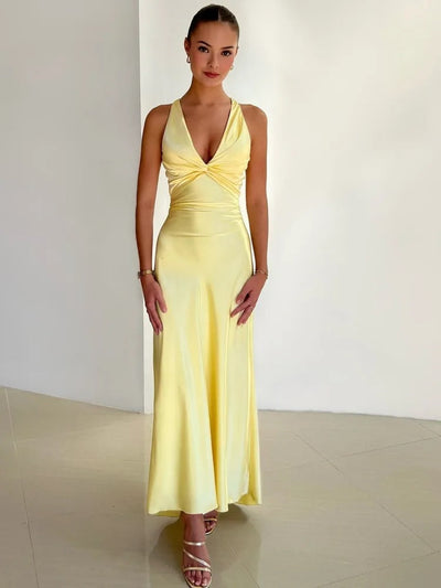 Elegant Maxi V-Neck Dress
