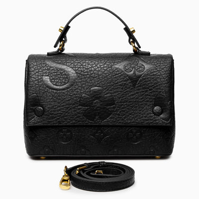 Hana Embossed Leather‑Look Crossbody Bag with Gold‑Tone Hardware
