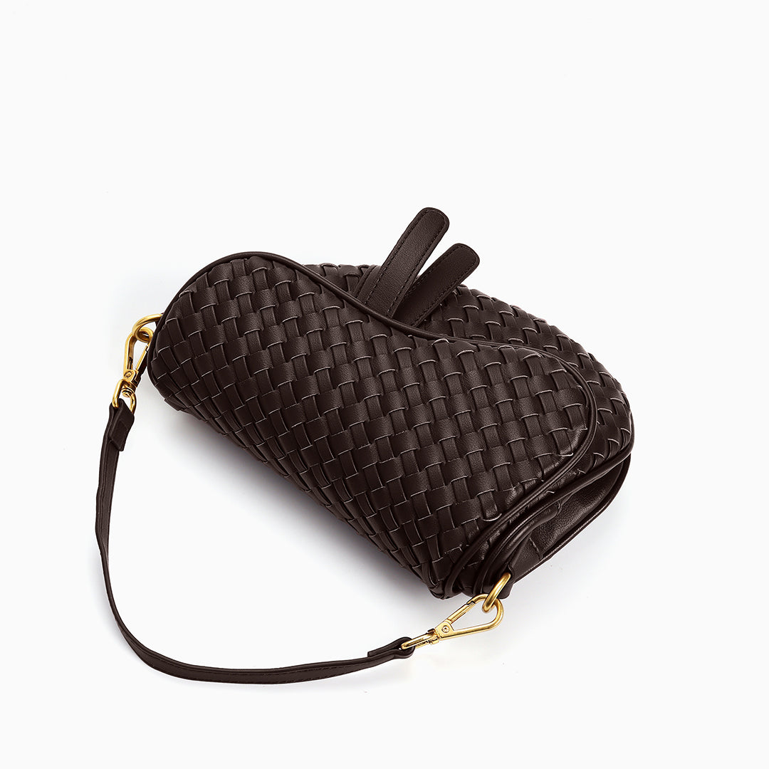 Madelyn Woven Saddle Bag – Luxury Leather Woven Shoulder Bag