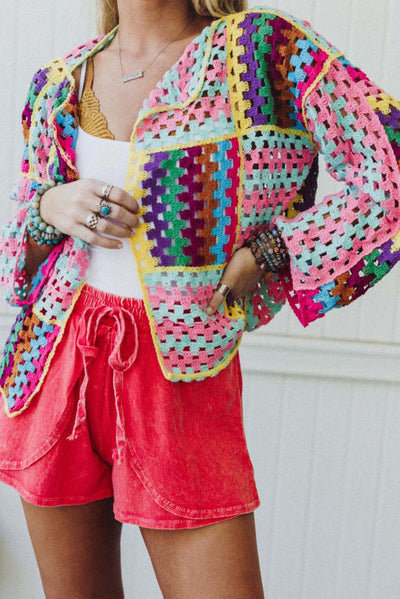 Cardigan all'uncinetto