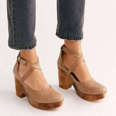 Round Toe Leather Sandals